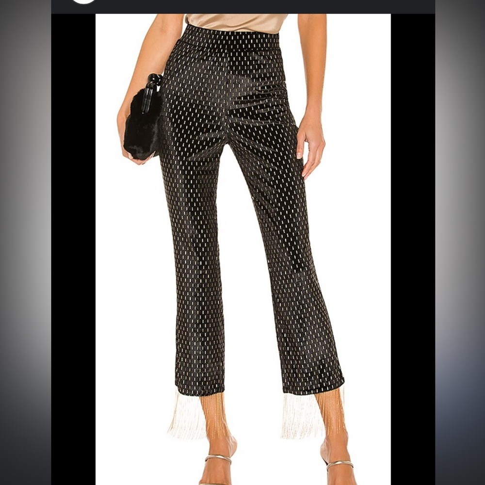House Of Harlow 1960 X Revolve Catina Pant SP Noir And Gold Velvet Whimsical NWT